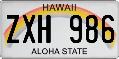 HI license plate ZXH986