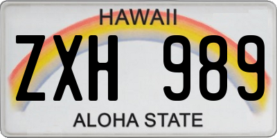 HI license plate ZXH989
