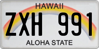 HI license plate ZXH991