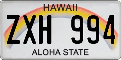 HI license plate ZXH994