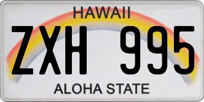 HI license plate ZXH995