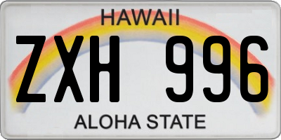 HI license plate ZXH996