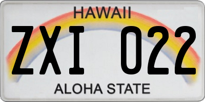 HI license plate ZXI022