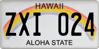 HI license plate ZXI024