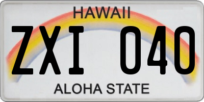 HI license plate ZXI040
