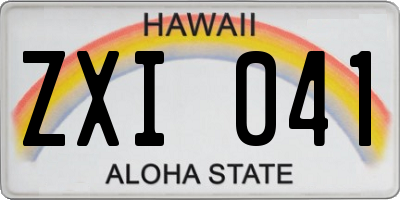 HI license plate ZXI041