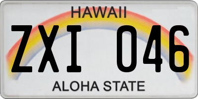 HI license plate ZXI046