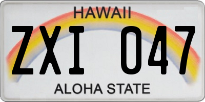 HI license plate ZXI047
