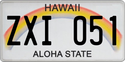 HI license plate ZXI051