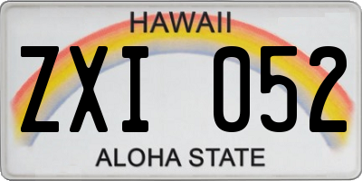 HI license plate ZXI052
