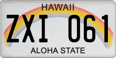HI license plate ZXI061