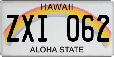 HI license plate ZXI062