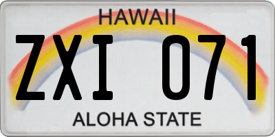 HI license plate ZXI071