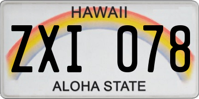 HI license plate ZXI078