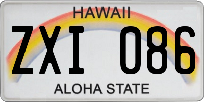 HI license plate ZXI086