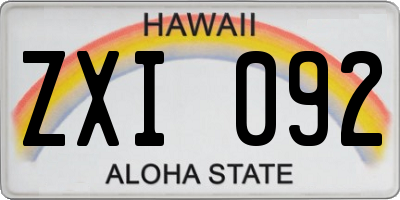 HI license plate ZXI092