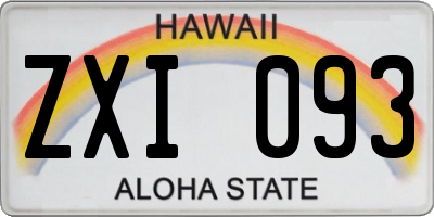 HI license plate ZXI093