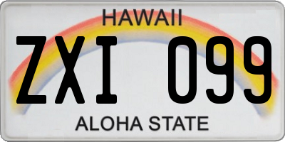 HI license plate ZXI099
