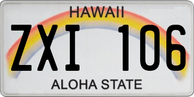 HI license plate ZXI106