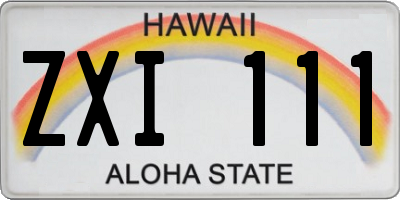 HI license plate ZXI111
