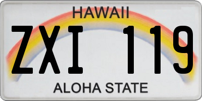 HI license plate ZXI119