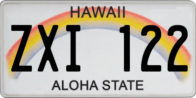 HI license plate ZXI122
