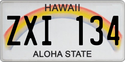 HI license plate ZXI134