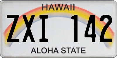 HI license plate ZXI142