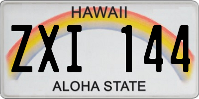 HI license plate ZXI144