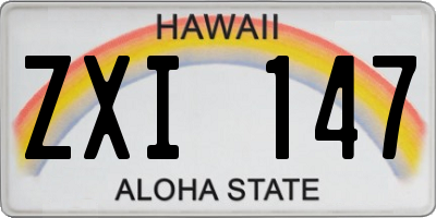 HI license plate ZXI147