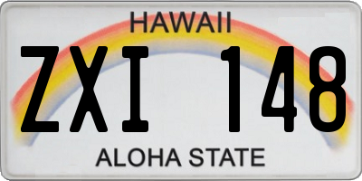 HI license plate ZXI148