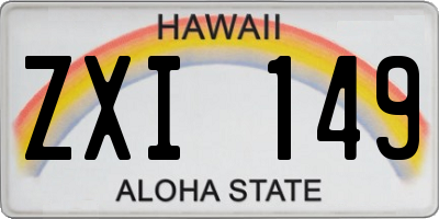 HI license plate ZXI149