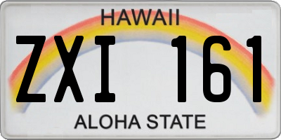 HI license plate ZXI161