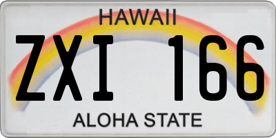 HI license plate ZXI166