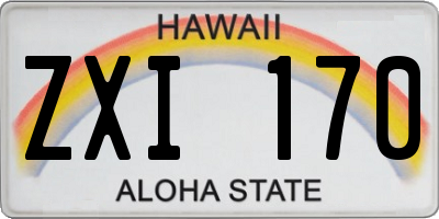 HI license plate ZXI170