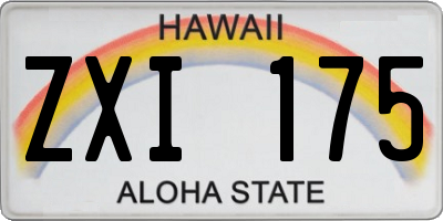HI license plate ZXI175
