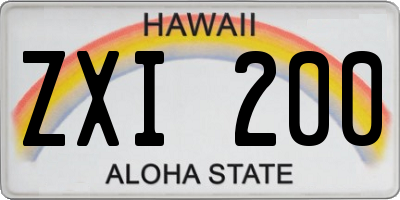 HI license plate ZXI200