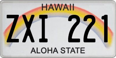HI license plate ZXI221