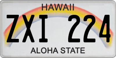 HI license plate ZXI224