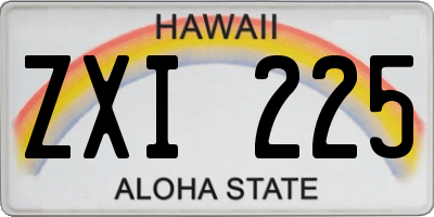 HI license plate ZXI225