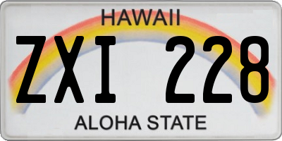 HI license plate ZXI228