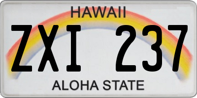 HI license plate ZXI237