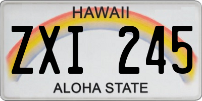 HI license plate ZXI245