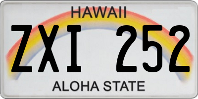 HI license plate ZXI252
