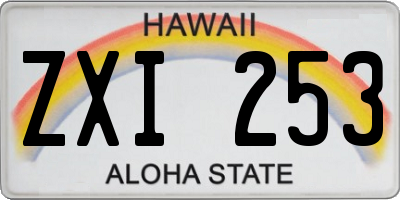 HI license plate ZXI253