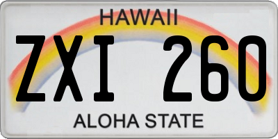 HI license plate ZXI260
