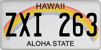 HI license plate ZXI263