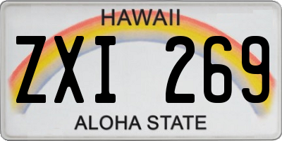 HI license plate ZXI269
