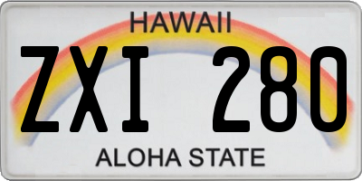 HI license plate ZXI280