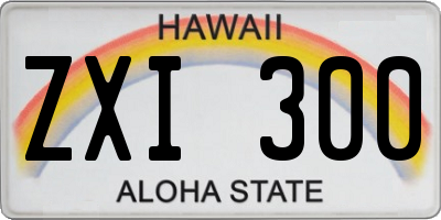HI license plate ZXI300